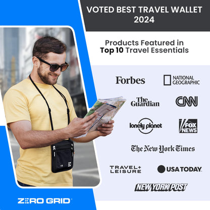 Neck Wallet for Travel & Passport Holder with RFID Blocking - Slim & Easy to Conceal Nylon Travel Pouch for men & women - Holds Phone, Cash, Cards, Keys - Sweat & Water Resistant - Large - Forest