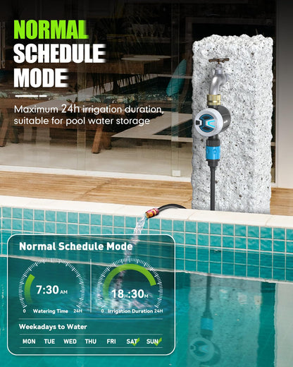 RAINPOINT Bluetooth Hose Timer with Brass Inlet,Smart Water Timer for Garden Hose with Rain Delay/Manual/Auto Watering, App Control