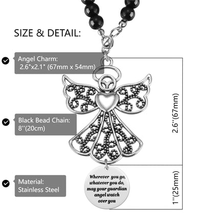 Angel Car Charm, Wherever You Go Whatever You Do May Your Guardian Angel Watch Over You, Rear View Mirror Car Charm, Car Mirror Hanger, New Driver Guardian Angel Gift for Grads
