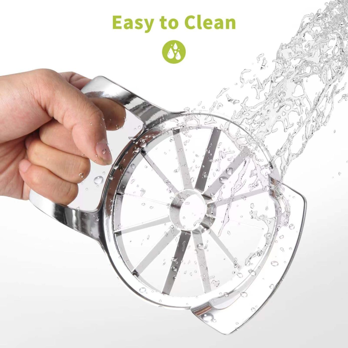 LIIGEMI Apple Slicer,12-Blade Extra Large Apple Corer, Heavy Duty Stainless Steel Apple Cutter and Divider，Easy to Use, Time-Saving.