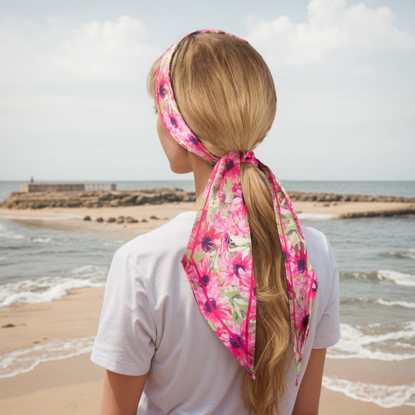 RIIQIICHY Scarf for Women Hair Scarves Like Silk Scarf Headband Handbag Scarf Purse Accessories, Medium