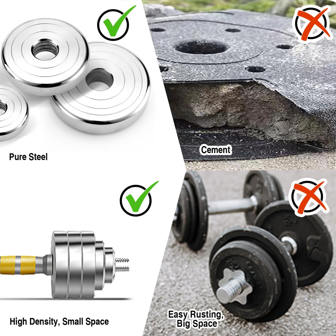 PHOEROS Adjustable Dumbbell Set - 44/66/88 LBS weights set, Dumbbell Barbell 3 in 1, Steel Dumbbells Pair with Connecting Rod for Adults Women Men Fitness Workout, Home Gym Exercise Training Equipment (22lbs)