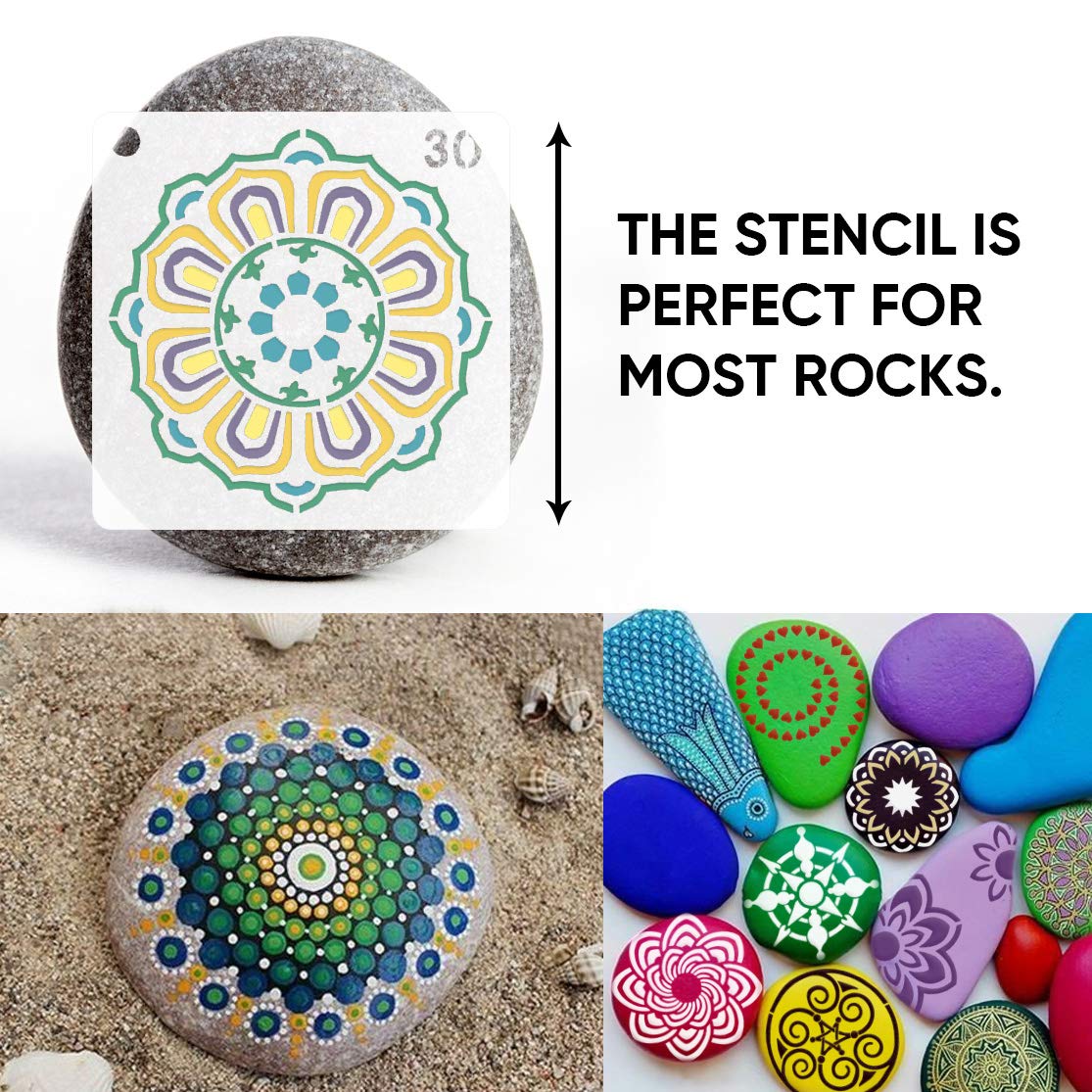 36 PCS Reusable Mandala Stencils for Painting Rocks Wood Canvas Fabric Glass Pottery Art Projects