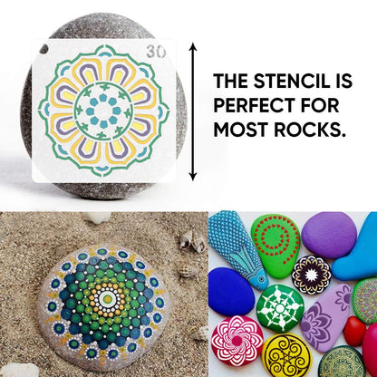 36 PCS Reusable Mandala Stencils for Painting Rocks Wood Canvas Fabric Glass Pottery Art Projects