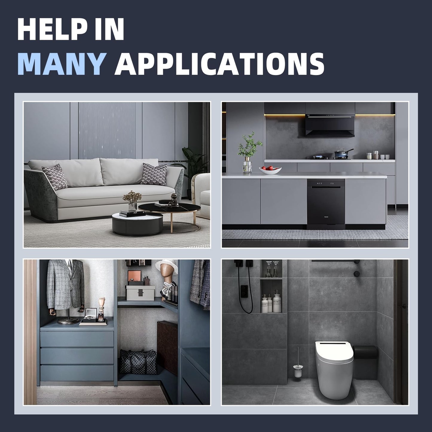 FOOGWEE Hard Bristle Crevice Cleaning Brush - Home Cleaning Tools, Multi-Purpose Crevice Supplies for Kitchen, Bathroom, Toilet, Window, Vehicle, Faucets, Grout, Home(3, Black)