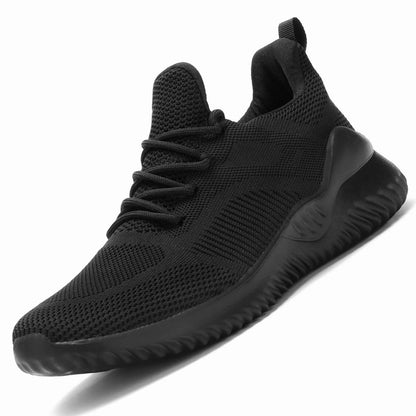 Kapsen Men's Non Slip Running Shoes Ultra Light Breathable Casual Walking Shoes Fashion Sneakers Mesh Workout Sports Shoes Full Black