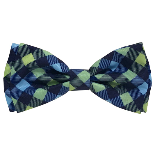Huxley & Kent Pet Bow Tie for Dogs & Cats - Adjustable Collar Accessory - Cute & Comfortable for Holidays & Celebrations - Navy Check, Large