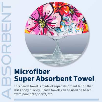 Microfiber Thin Beach Towel Lightweight 71x32 Oversized Extra Large Sand Free Towels Fast Dry for Travel Pool Camping Sports Beach Accessories Vacation Essential Gift