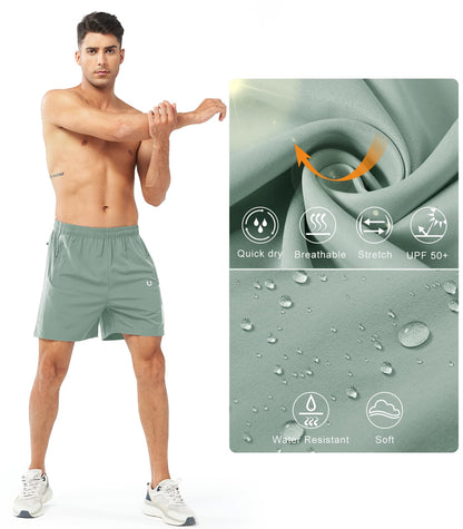 NORTHYARD Men's Athletic Running Shorts Quick Dry Workout Shorts 7"/ 5"/ 9" Lightweight Sports Gym Basketball Shorts Hiking Exercise LODENFROST-5inch L