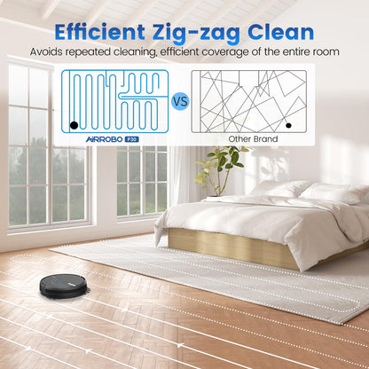 AIRROBO Robot Vacuum and Mop, 3000Pa Powerful Suction Robot Vacuum Cleaner with Self-Charging, Wi-Fi/App/Voice Control, Advanced Obstacle Avoidance, Slim Design, Ideal for Pet Hair, Hard Floor,Carpet