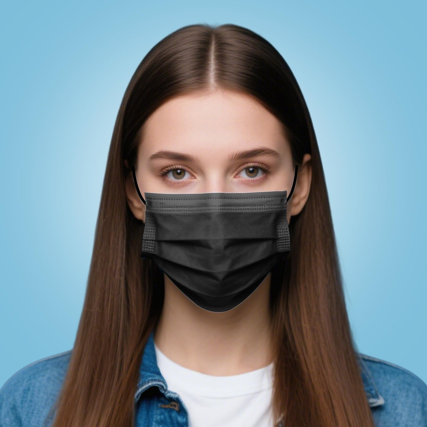 LEMENT 100 Pcs Disposable Face Masks, 3 Ply Face Masks Black Disposable Mask, (Disposable face mask)