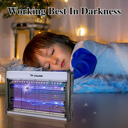 PALONE Electric Bug Zapper 3200V Mosquito Zapper Killer Indoor Insect Killer with Hanging Chain Mosquito Trap with Removable Collection Tray USB Electric Bug Zapper Outdoor for Home Office (16 in)