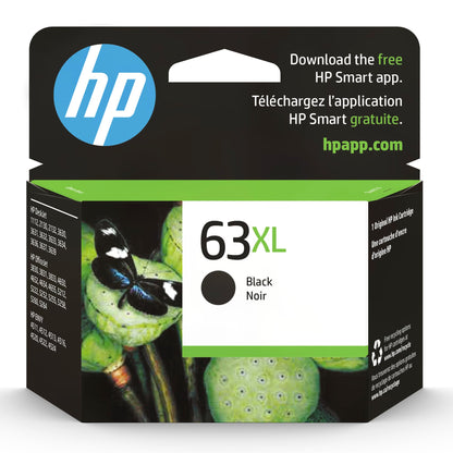 HP 63XL Black High-Yield Printer Ink Cartridge for HP Printers | Works with DeskJet 1112, 2130, 3630;ENVY 4510, 4520; OfficeJet 3830, 4650, 5200 | Eligible for Instant Ink | F6U64AN