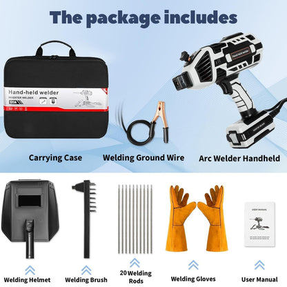 Portable Electric Welding Machine 110V with 20pcs Rods: 20-120A IGBT Inverter Handheld Welder Machine ARC Welder Gun - for 3/32"-1/8" Wire Rods and DIY, Repairs, Professional Use