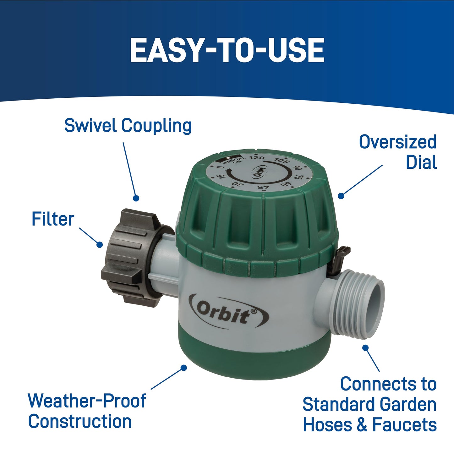 Orbit 62034 Mechanical Water Timer for Lawn and Garden Watering