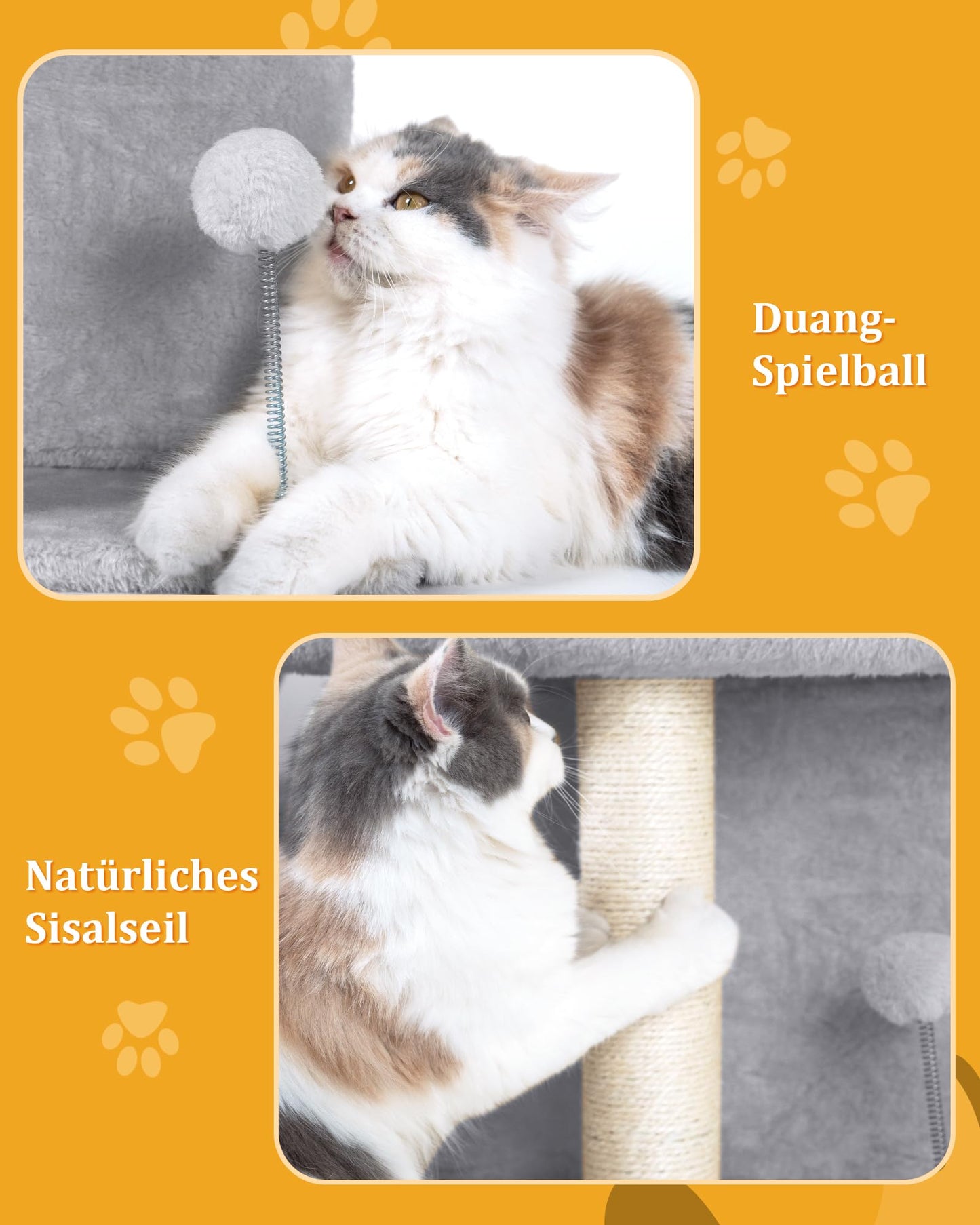 Aechonow 14in Cat Tree Tower with 20 * 16.5in Perch Bed and Washable Top for Large Adult Cats, Condo and Scratching Post for Indoor Kitten Pet, Light Gray