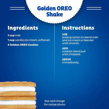 OREO Double Stuf Golden Sandwich Cookies, Family Size, 20 oz