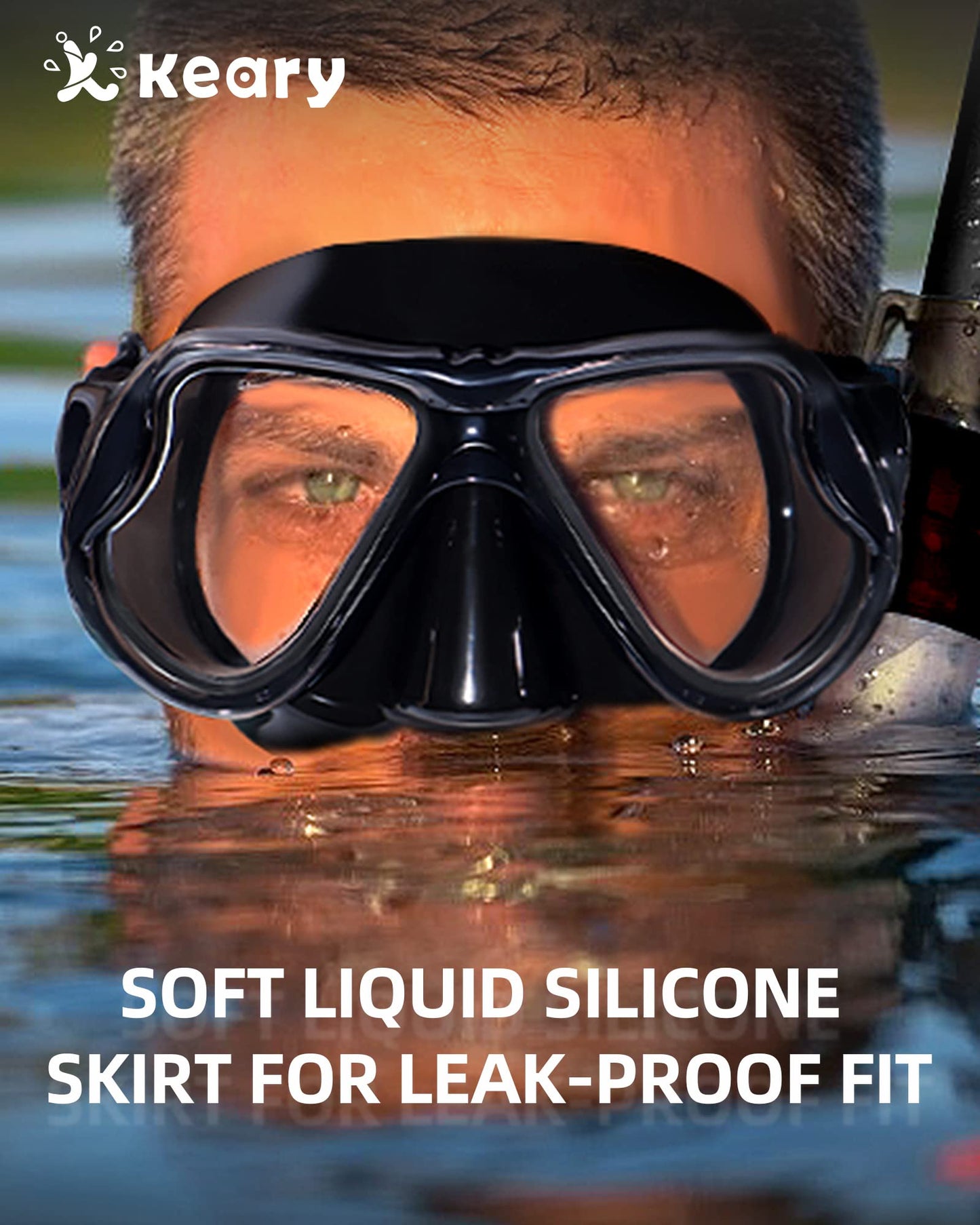 Keary Goggles Swimming Adult Mask Swim Goggles for Men Women Teens Adult Youth 180° Wide View Soft Silicone Skirt Clear No Leak Anti-Fog Swim Goggles with Nose Cover Pool Underwater Water Mask Glasses