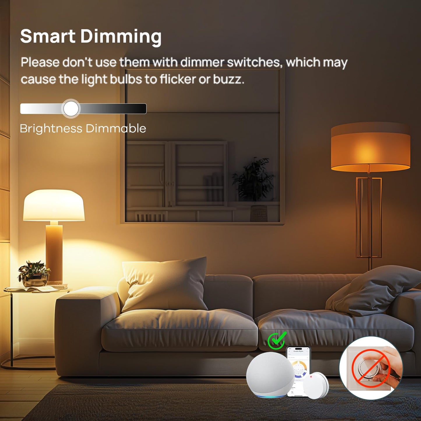 Linkind Matter Smart Light Bulb, Smart Bulbs Work with Apple Home, Siri, Alexa, Google Home, SmartThings, Color Changing Light Bulbs RGTBW Music Sync, Mood Lights, 2.4Ghz WiFi A19 E26 60W 800LM 3 Pack