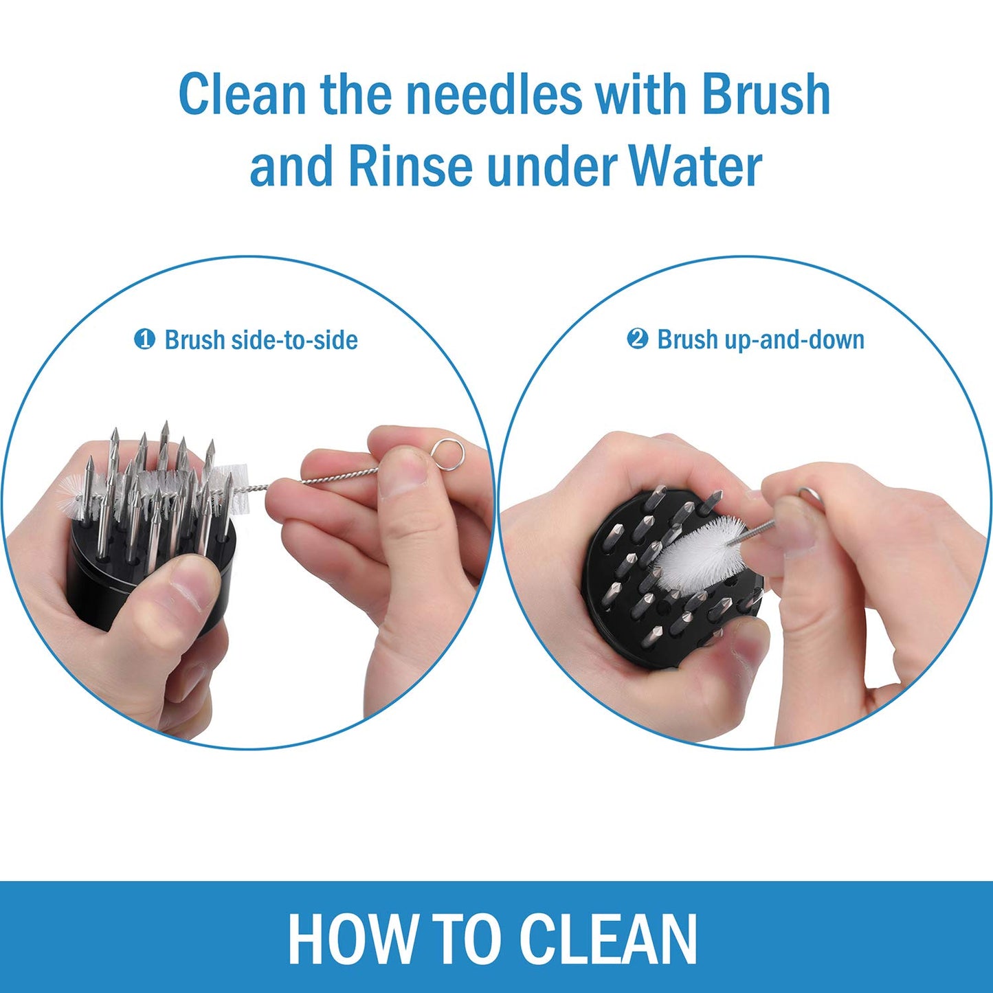 KUCCOON Meat Tenderizer Tool Stainless Steel Needle Ultra Sharp 24 Blades Tenderizer Tool for Tenderizing Beef Chicken Steak Veal Pork