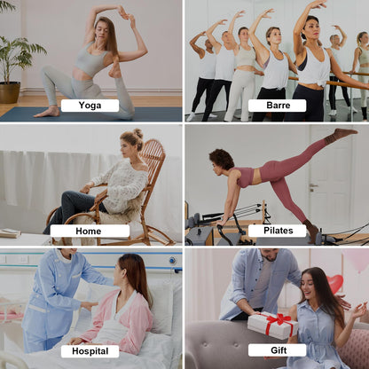 Grip Pilates Socks for Women, Yoga Slouch Socks with Grip for Barre Workout Hospital Long Scrunch Slipper Socks