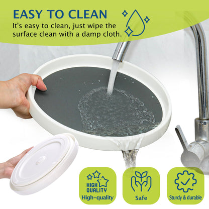 Lazy Susan Turntable, Set of 4, 10 Inch Non-Skid Lazy Susan Organizer for Cabinet, Pantry Organization, Kitchen Storage, Bathroom Sink Cabinet, Refrigerator, Countertop, Spice Rack (4 Pack 10 in)