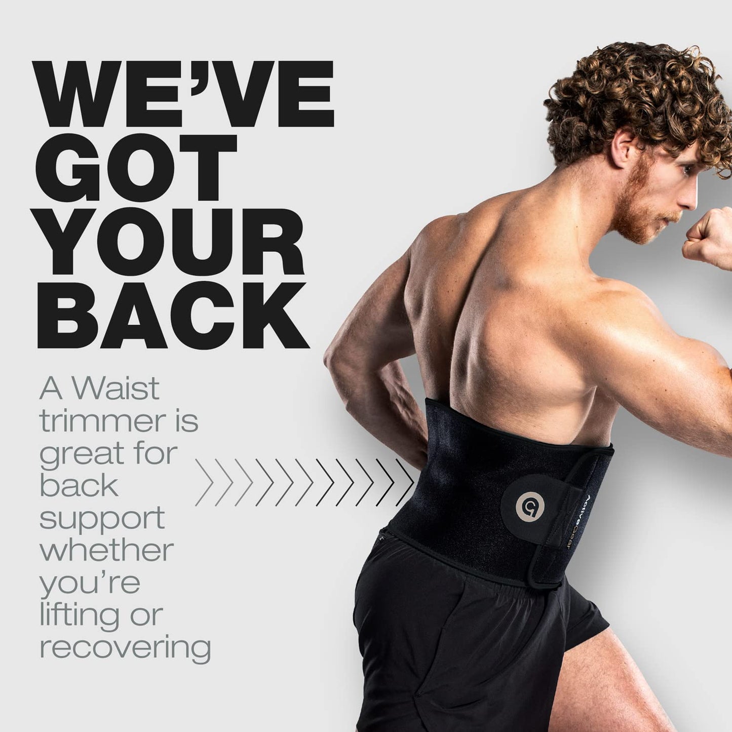 ActiveGear Waist Trimmer Belt for Stomach and Back Lumbar Support, Medium: 8" x 42" - Silver