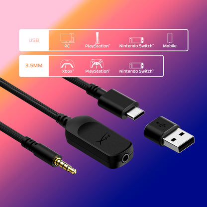 HyperX Cloud III – Wired Gaming Headset, PC, PS5, Xbox Series X|S, Angled 53mm Drivers, DTS Spatial Audio, Memory Foam, Durable Frame, Ultra-Clear 10mm Mic, USB-C, USB-A, 3.5mm – Black