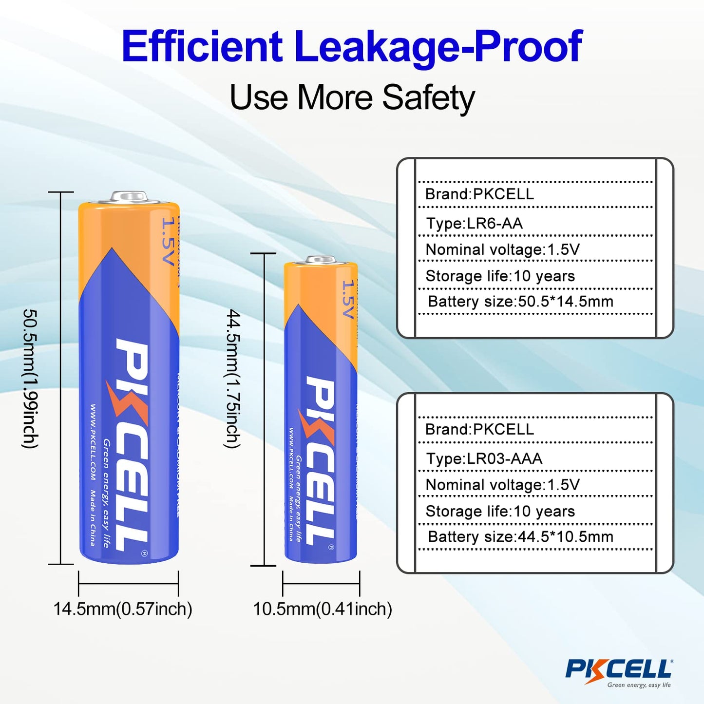 PKCELL AA AAA Batteries Combo Pack 24 Count - 12 Double AA Batteries and 12 Triple AAA Batteries, 1.5V High-Performance Alkaline Batteries Value Pack, 10-Year Shelf Life