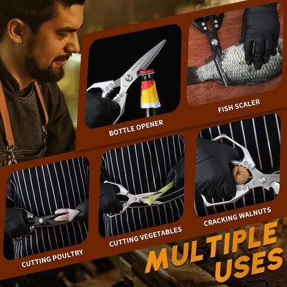 Huusk Kitchen Shears Set, Heavy Duty Poultry Shears, Japanese Kitchen Scissors for Meat, Chicken Bones, and Turkey