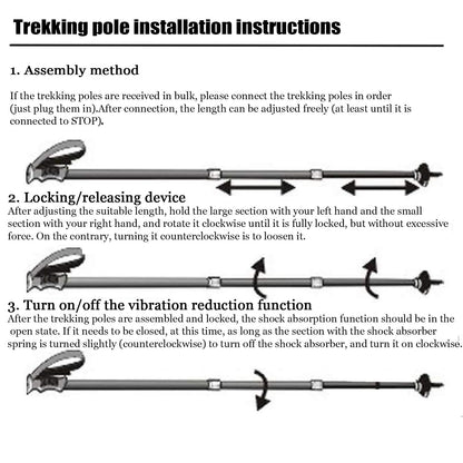 Aihoye Trekking Poles Shock Absorbing Adjustable Hiking or Walking Sticks for Hiking Collapsible Strong, 2-pc Pack Lightweight Walking Pole, All Terrain Accessories and Carry Bag (Blue)