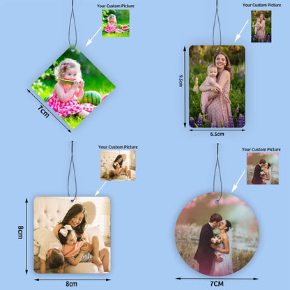 Personalized Car Air Freshener with Photo - Double-sided Print Custom Air Freshener for Family, Gifts