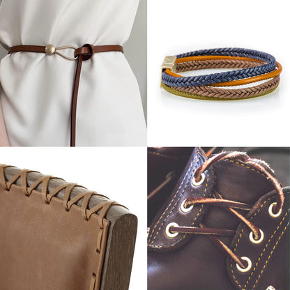 Ringsun 2 Inches Wide Flat Leather Straps for Crafts, Full Grain Leather Strips Cord String for Crafts, Tooling (2mm Thick 72.5 Inches Long Bourbon Brown)