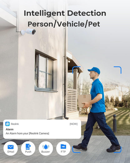 REOLINK 8CH Network Video Recorder for Home Security Camera System, Only Work with 16MP/12MP/4K/8MP/5MP/4MP REOLINK PoE IP Camera, 24/7 Recording to Pre-Installed 2TB Hard Drive, RLN8-410