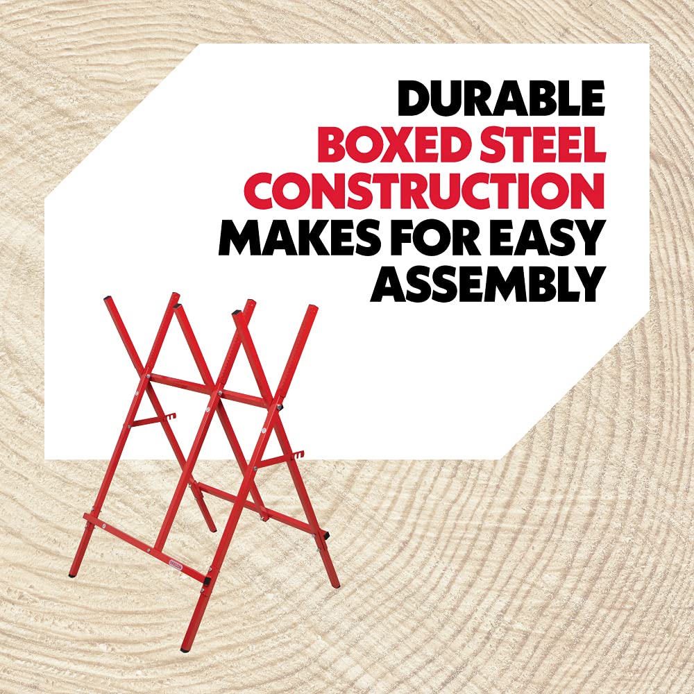 Oregon Steel Log Saw Horse, Foldable & Adjustable Sawbuck, 10 Inch Log Capacity, Folding Wood Cutting Stand, for Logging, Splitting & Firewood (584145)