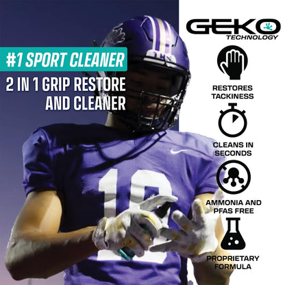 Geko 2 in 1 Grip Restore and Cleaner - #1 Sport Cleaner Formulated for Grip - Grip Spray for Golf, Football, Baseball, Basketball, Soccer, Tennis, Pickleball, Volleyball - Removes Dirt And Oil