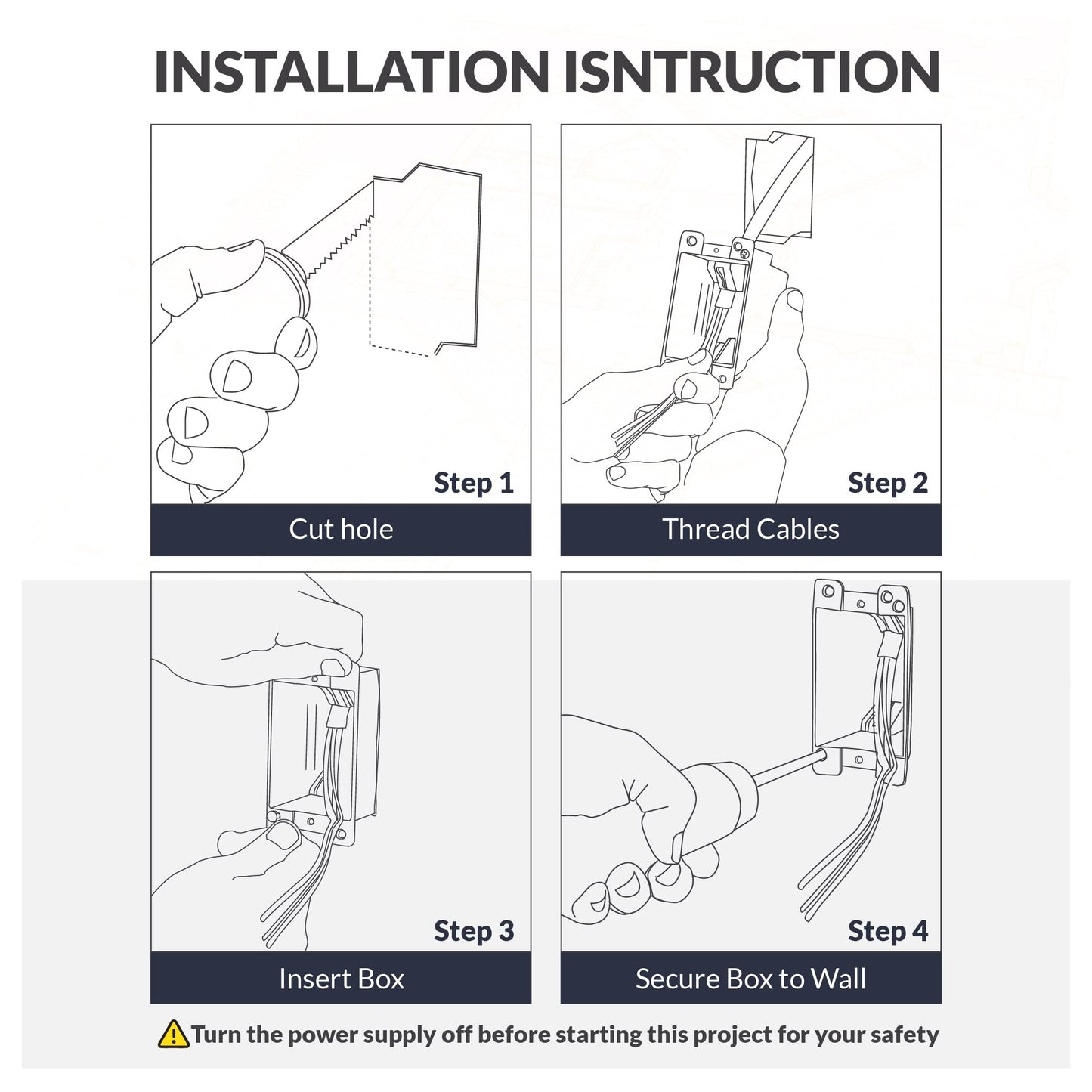 Newhouse Hardware 1-Gang PVC Old Work Electrical Outlet Box (12-Pack) | 14 cu. in. Plastic Junction Box for Switches, GFCI, or Duplex Receptacle Outlet | Old Work Electrical Box for Home Improvement