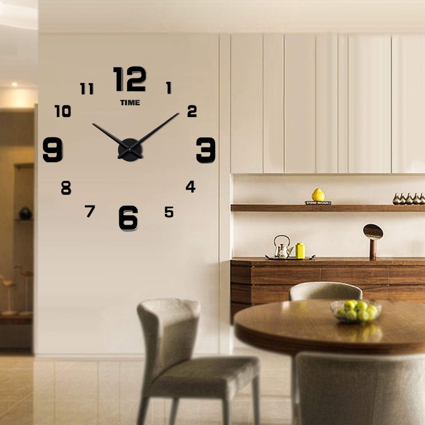 Mintime Modern Frameless DIY Wall Clock Large 3D Wall Watch Mirror Numbers for Home Office Decorations