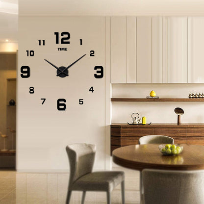 Mintime Modern Frameless DIY Wall Clock Large 3D Wall Watch Mirror Numbers for Home Office Decorations