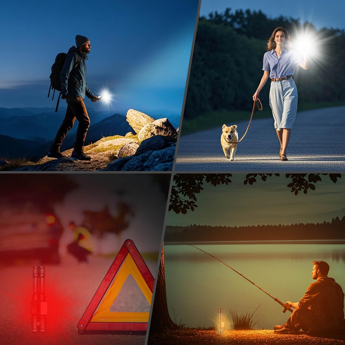 JAY-PARK Flashlights High Lumens, Rechargeable Flashlight 10000 Lumens with Magnetic, Bright Flash Light 9 Modes with 5000 mAh Battery, Tactical Flashlight for Camping, Hiking, Dog Walking