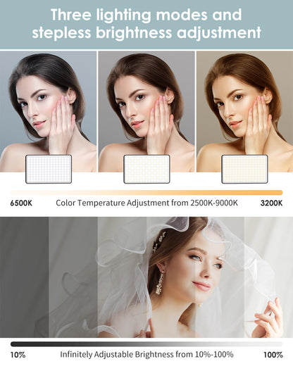 150 LED Phone Light, Selfie Light for iPhone/Phone/iPad/Camera, 5500Mah Rechargeable Portable Lights, 3 Lighting Adjustment Modes, Selfie Lights for Photography/TikTok/Vlog/Video