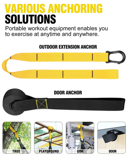 Home Resistance Training Kit, Resistance Trainer Fitness Straps for Full Body Workout, Bodyweight Resistance Bands with Handles, Door Anchor, Heavy Duty Exercise Bands for Home Gym Workout Equipment