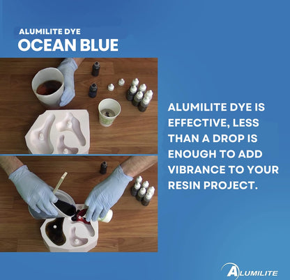 Alumilite Liquid Color Dye (Ocean Blue, 1 oz) Highly Concentrated Tint for Casting Resin, Polyester, and Urethane - Ideal for Clear, Translucent, or Opaque DIY Arts & Crafts, Beginners & Professionals