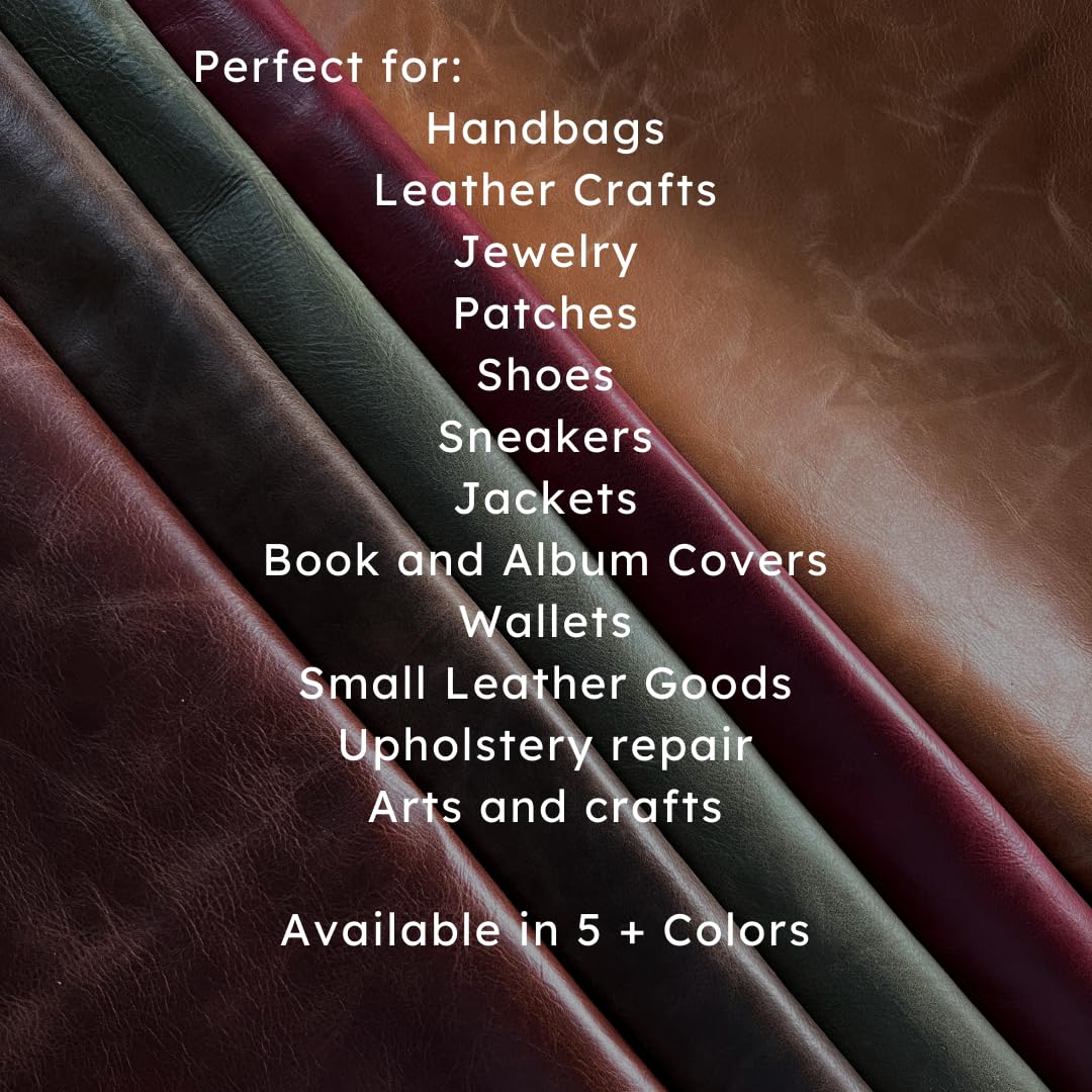 Natural Grain Cow Leather: 8.5'' x 11'' Pre Cut Leather Pieces (Whiskey Distressed, 1 Piece)