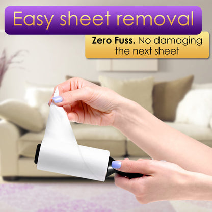 Lint Rollers Value Pack of 450 Sheets / 5 Refills, Sticky Roller, Lint Remover for Dog, Cat, Pet Hair, Lint Rollers for Clothes, Carpet, Couch, Furniture, Car Seats White
