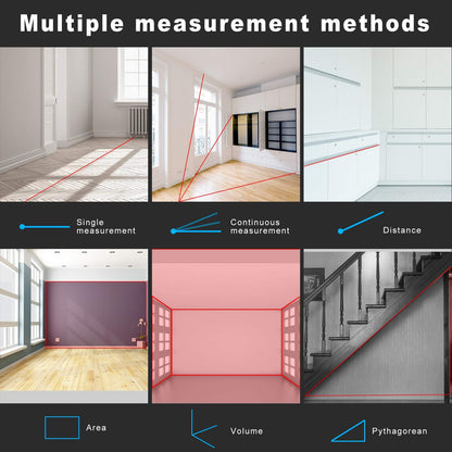 165ft/50m Laser Measure Ft/in/M Switching LM50 Laser Measurement Tool Devices with 2 Bubble Levels Distance Meter,Large Backlit LCD