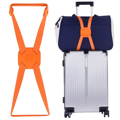 Luggage Straps Bag Bungees for Add a Bag Easy to Travel Suitcase Elastic Strap Belt(Orange)