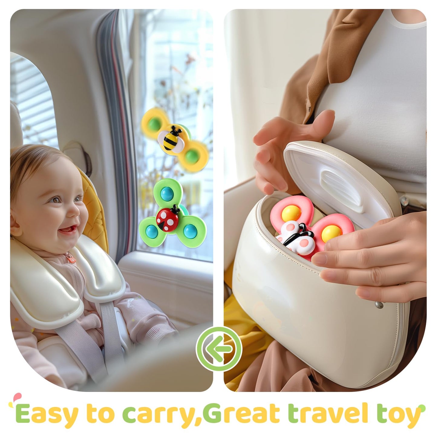 ALASOU 3PCS Suction Cup Spinner Toys for 1 Year Old Boy Girl|Spinning Top Baby Toys 12 18 Months|1 2 Year Old Boy Birthday Gift|Baby Bath Toy for Kids Ages 1-3|Sensory Toy for Toddlers 1-3