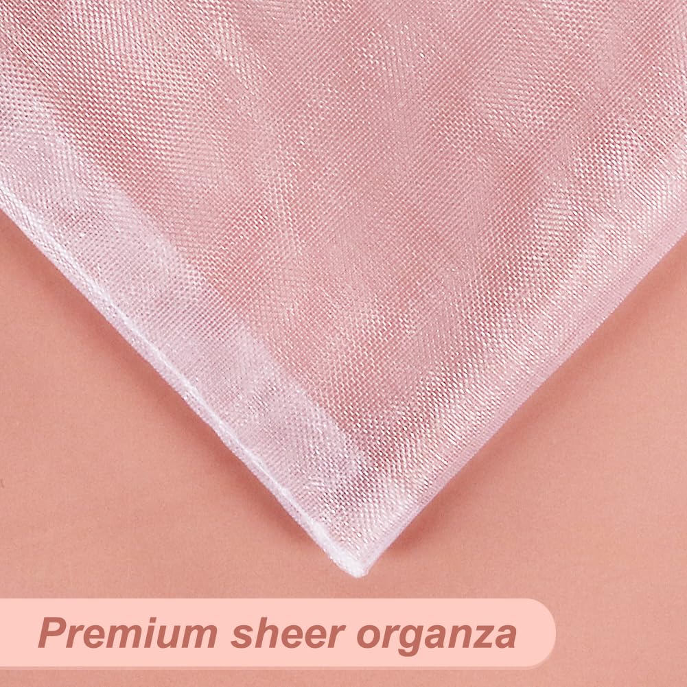 HRX Package 100pcs White Organza Bags, 4x6 inch Mesh Bags Drawstring Gift Bags Jewelry Pouches for Candy Wedding Favors Christmas