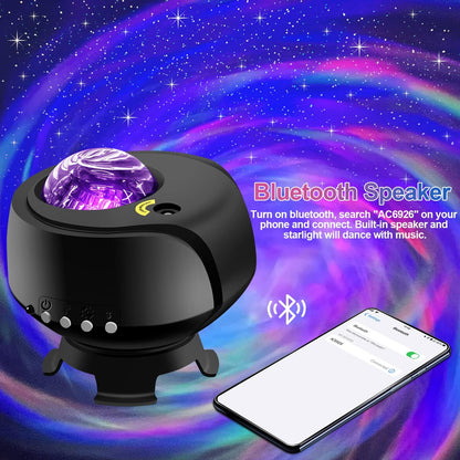 Larger Coverage Area Galaxy Projector,with Changing Galaxy Shapes Star Projector,Night Light with Bluetooth Speaker,White Noise,Gifts for Kids,Adults,Christmas,Birthday